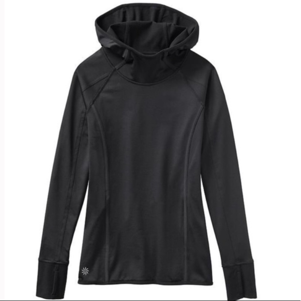 𝅺Athleta black plush tech pullover hoodie #138249